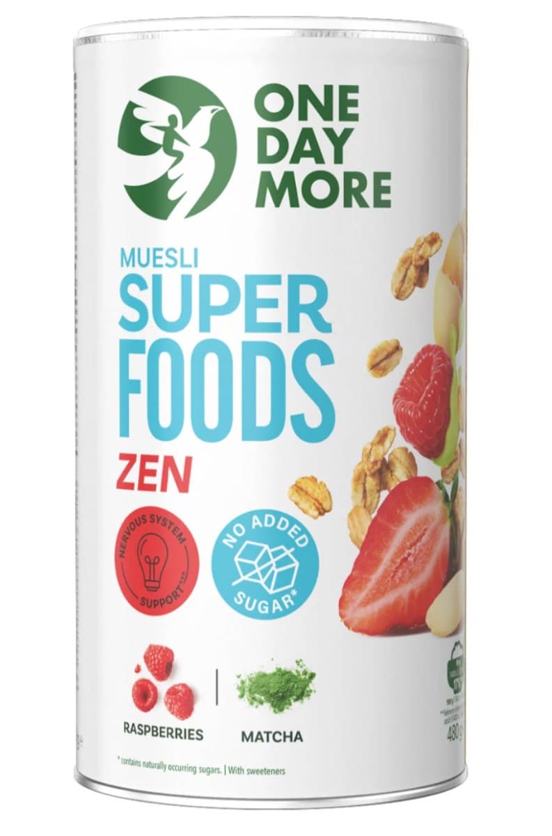 ONEDAYMORE Muesli Superfoods SF Zen 480g – ONEDAYMORE förpackning