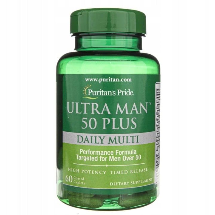 Puritan's Pride - Ultra Man 50 Plus - 60 Caplets – Puritan's Pride förpackning