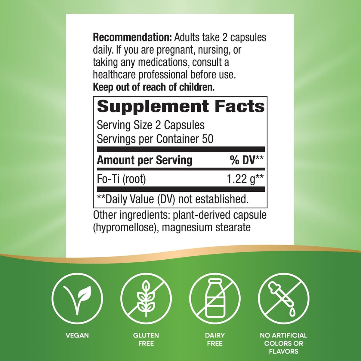 Nature'S Way - Fo-Ti Root - 100 Vcaps