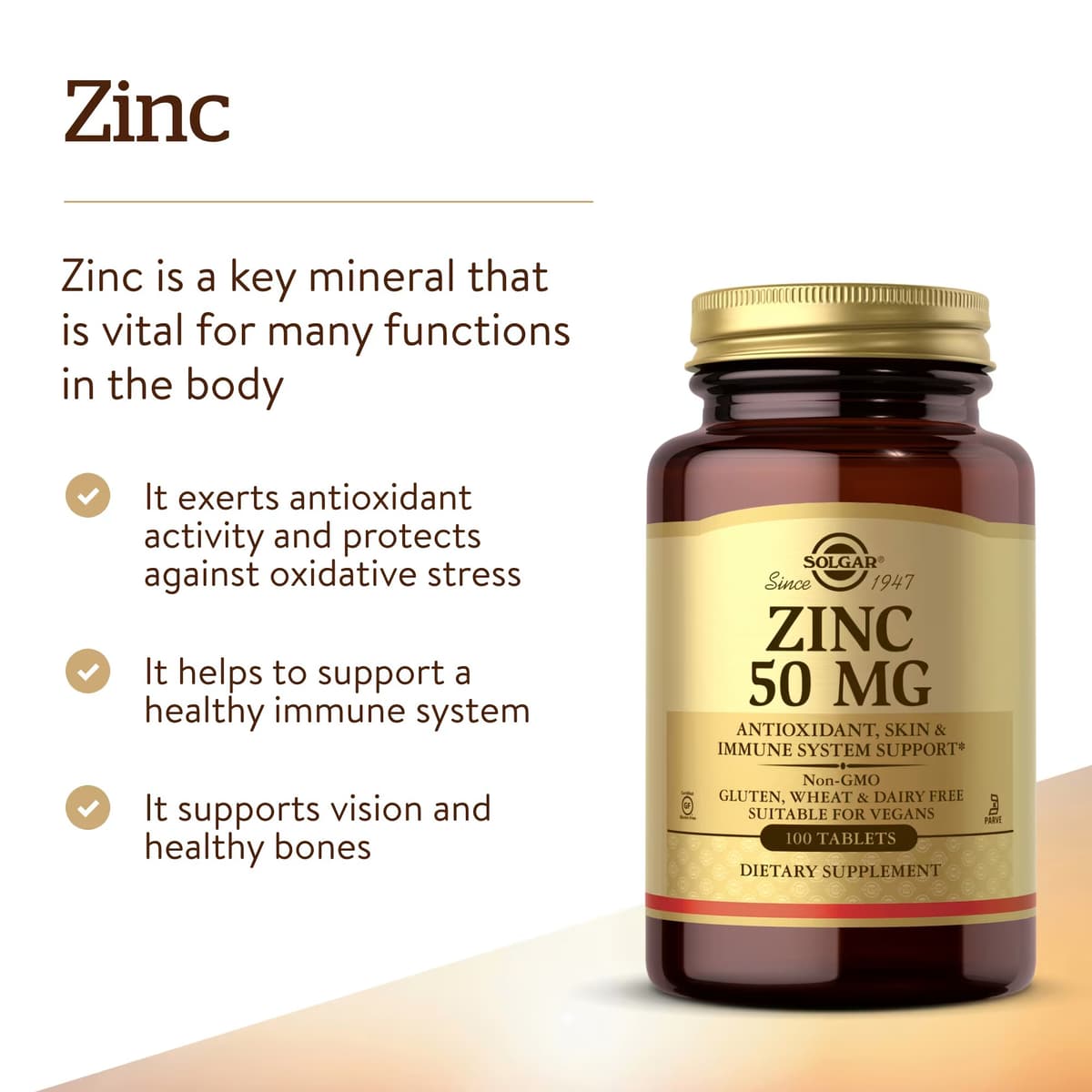 Solgar - Zinc - 100 Tablets