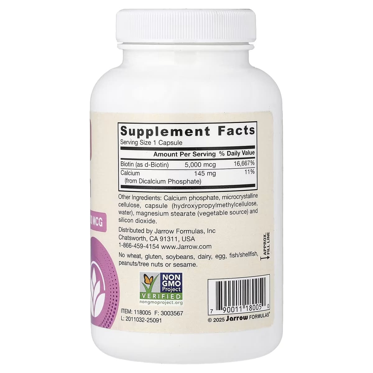 Jarrow Formulas - Vegan Biotin Ultra Strength - 100 Veggie Capsules