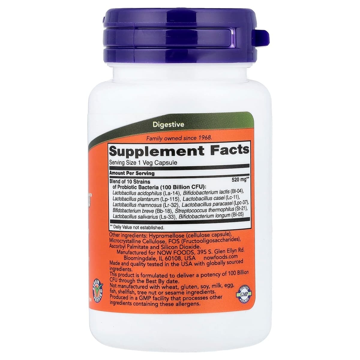 NOW Foods - Probiotik-10 100 Miljarder - 30 Vcaps