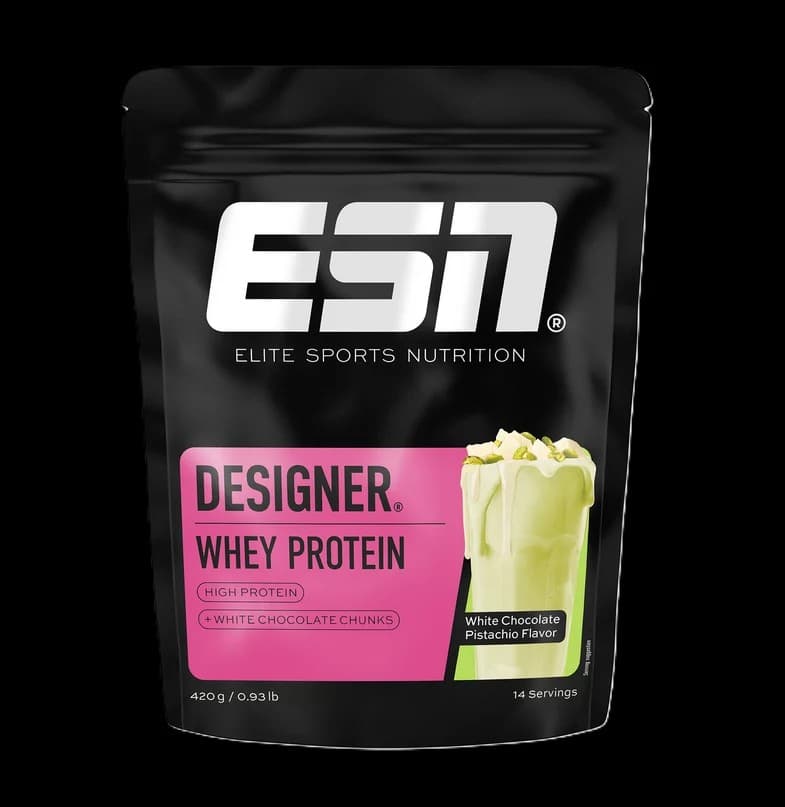 ESN (Elite Sports Nutrition) - Designer valleprotein Hvid chokolade og pistacie, 420 g