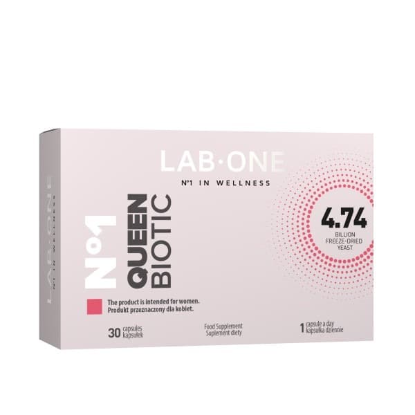 LAB ONE - Queen Biotic - 30 Caps – LAB ONE förpackning