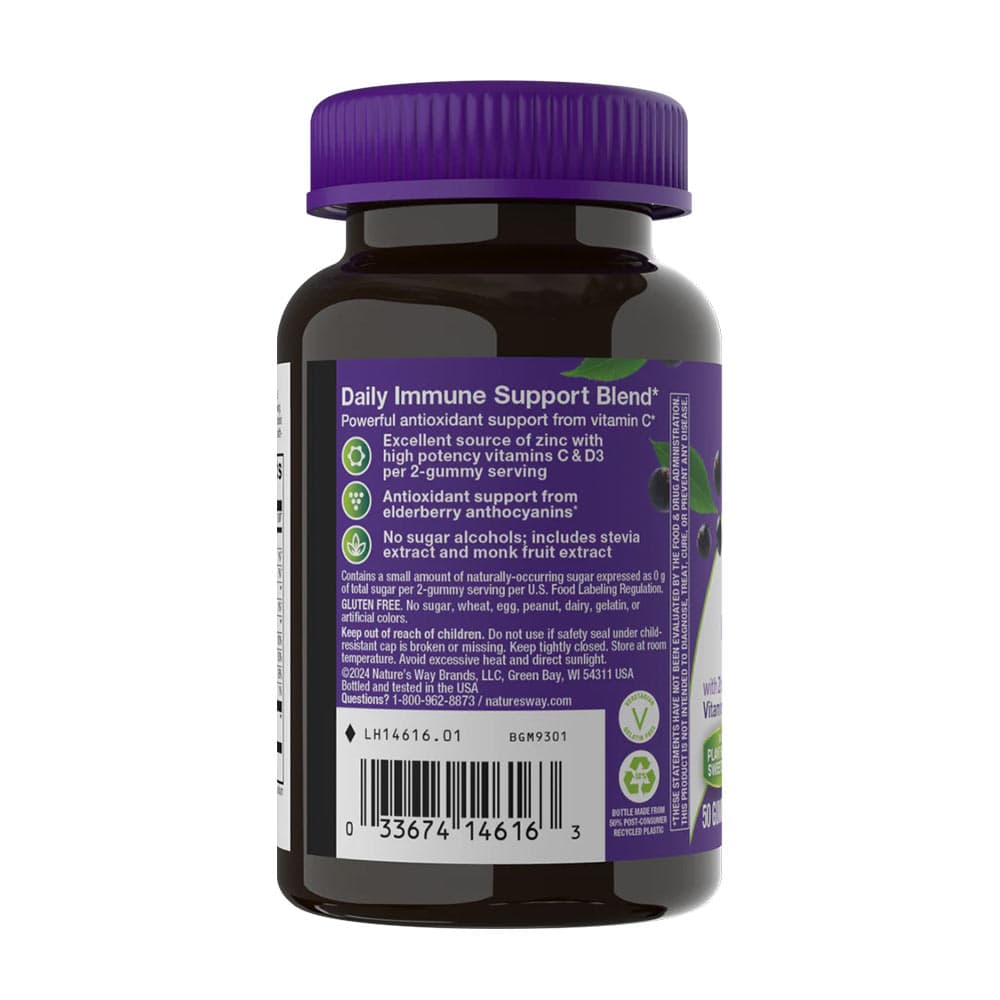 Nature's Way - Elderberry Zero Sugar Immune Gummy - 50 Gummies