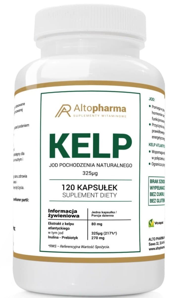 Altopharma - Kelp Iodine Natural Origin - 120 Caps – Altopharma förpackning
