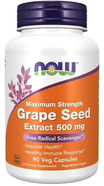 NOW Foods - Grape Seed Extract 500mg Maximum Strength – NOW Foods förpackning