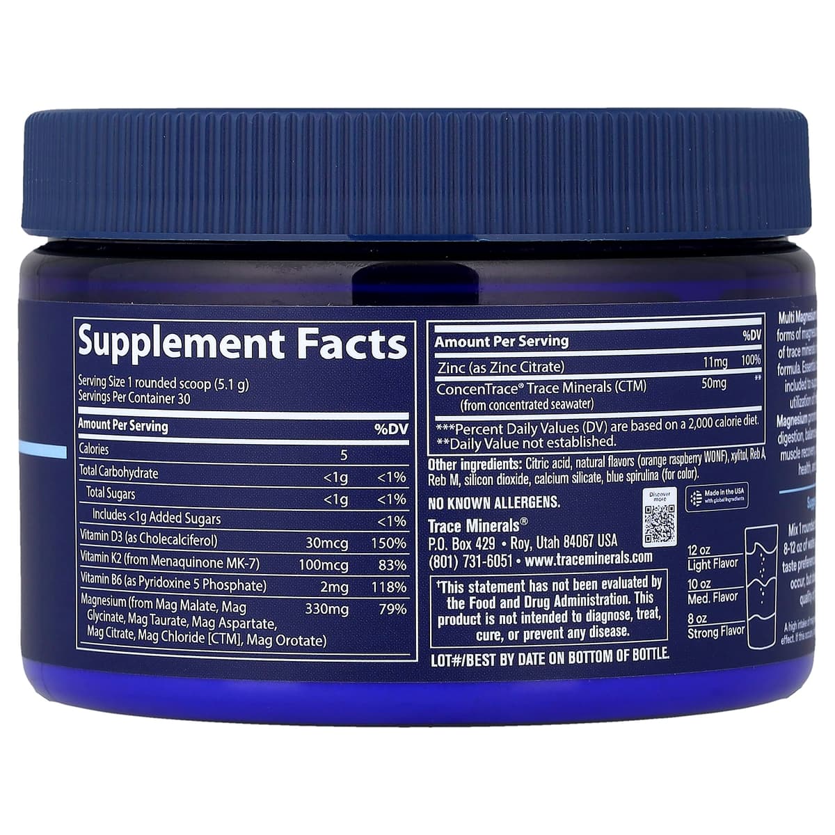 Trace Minerals - Multi Magnesium, Rainbow Sherbet - 153g