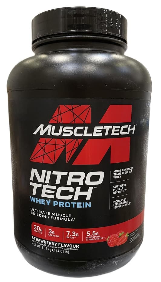 Muscletech - Nitro-Tech Strawberry - 1820g – Muscletech förpackning