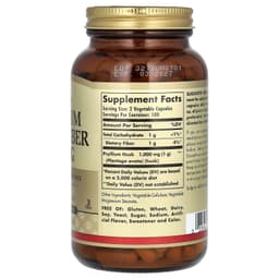 Solgar - Psyllium Husks Fiber - 200 Vegetable Capsules