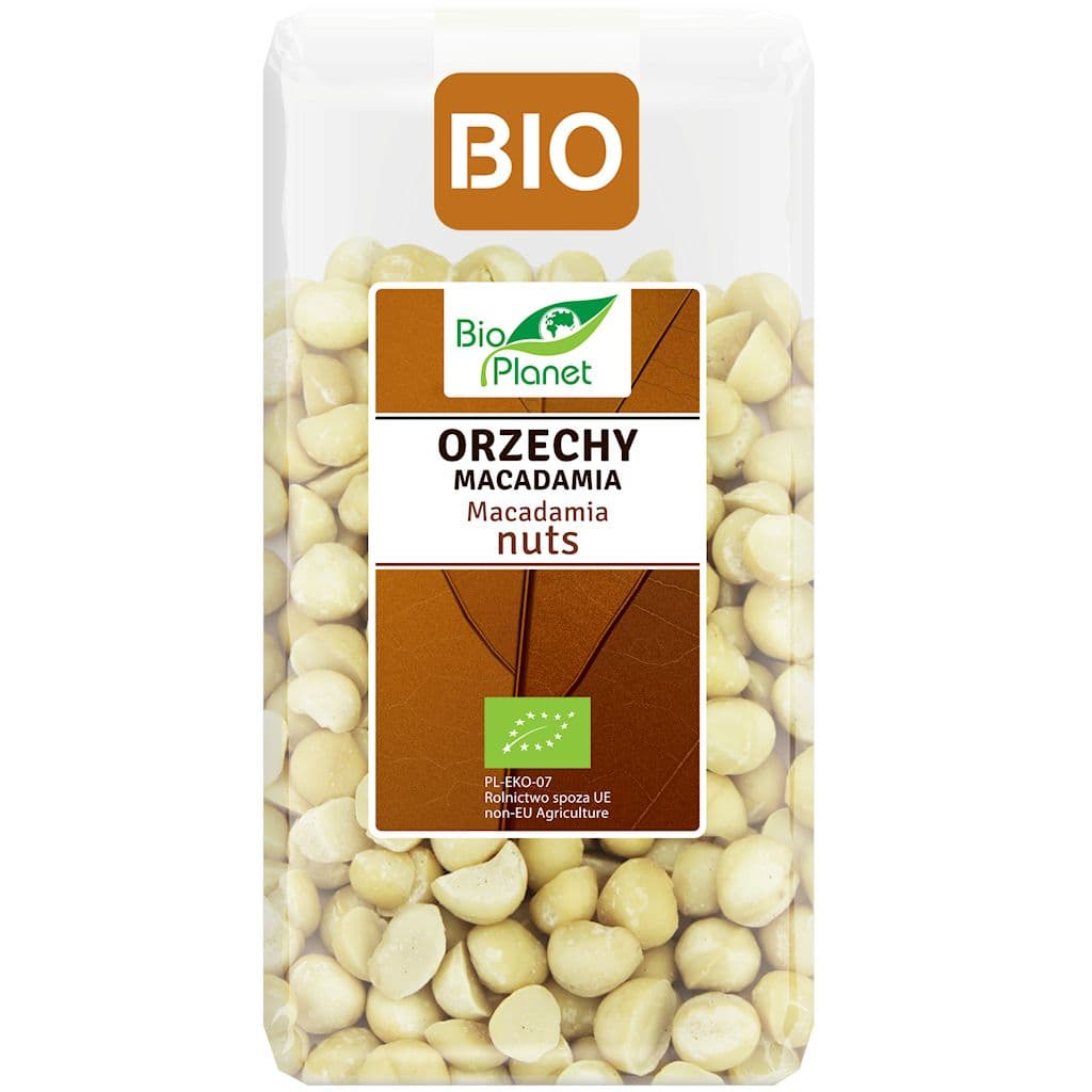 Bio Planet - Macadamia Nuts - 350g – Bio Planet förpackning
