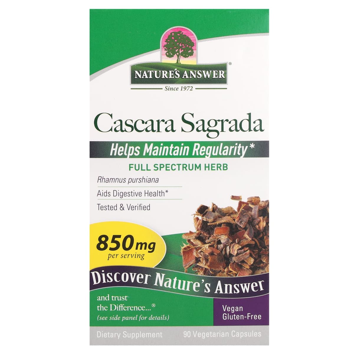 Natures Answer Cascara Sagrada Bark - 90 Vcaps