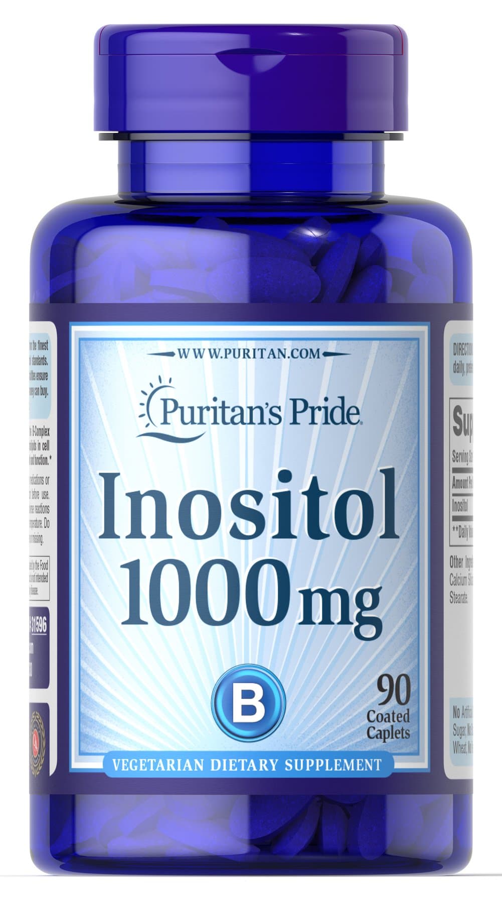 Puritan's Pride - Inositol 1000mg - 90 Tabs – Puritan's Pride förpackning