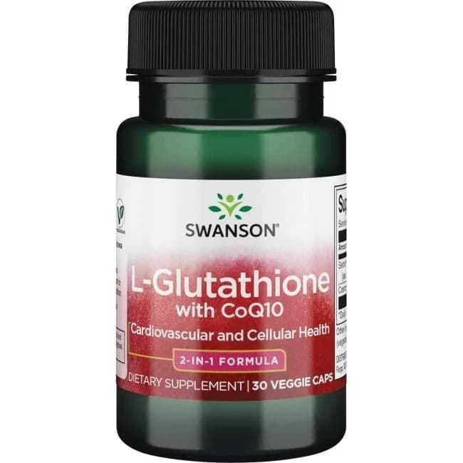 Swanson - L-Glutathione with CoQ10 - 30 Veggie Caps – Swanson förpackning