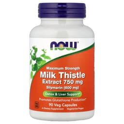 NOW Foods - Milk Thistle Extract - 750mg Maximum Strength - 90 Vcaps
