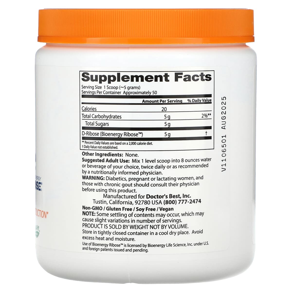 Doctor'S Best - Pure D-Ribose Powder - 250g