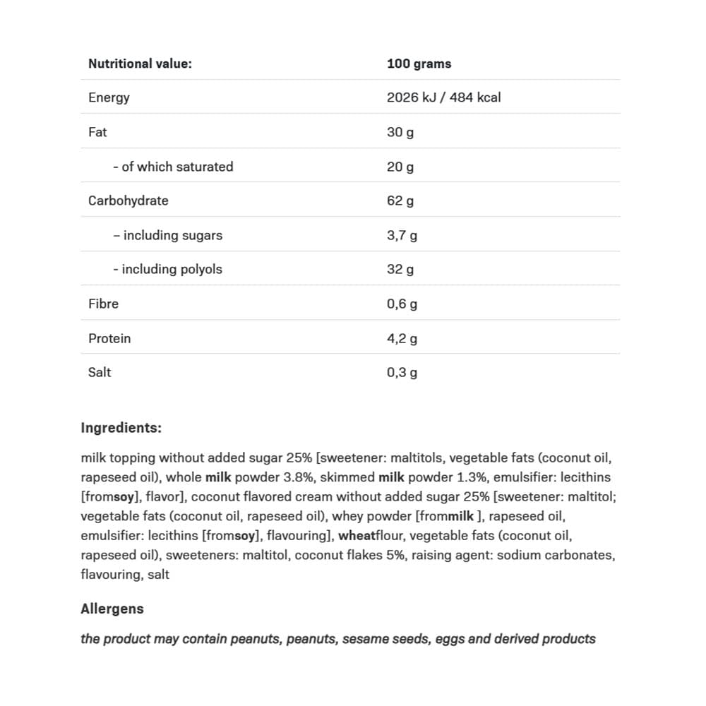 Allnutrition - Delicious Cookie, Milky Coconut - 128g (KORT DATUM 2026-10-30)