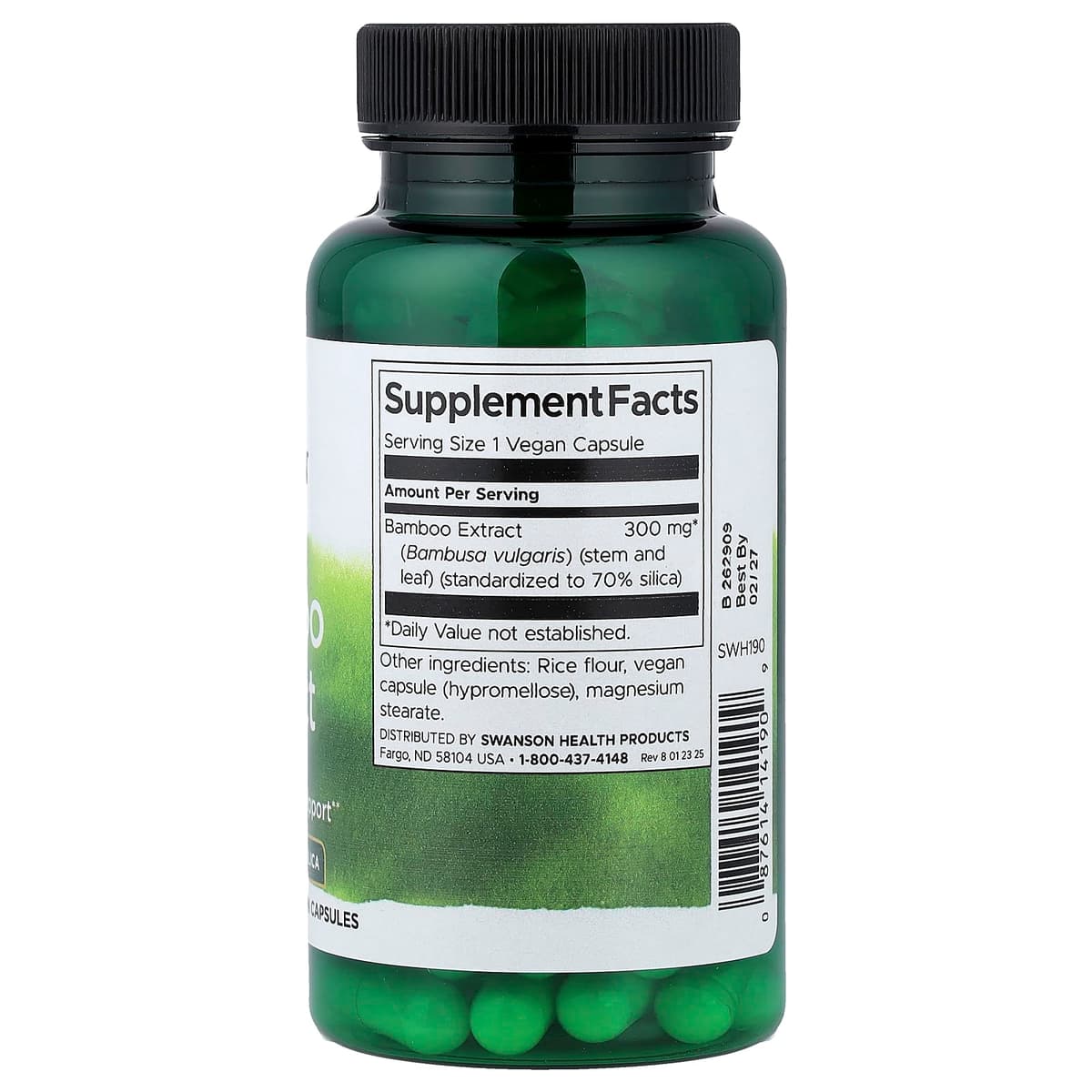 Swanson - Bamboo Extract - 30 Days - 70% Silika - 60 Vcaps