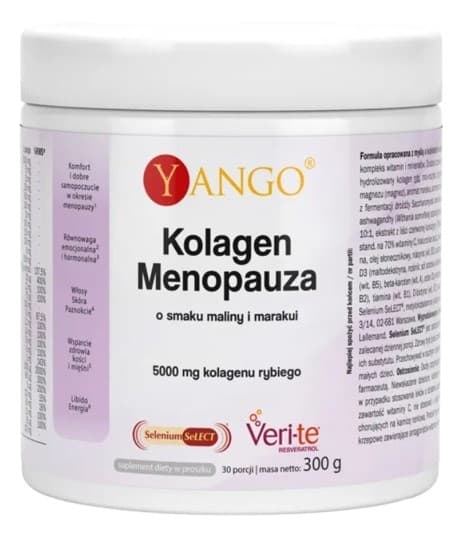 Yango - Kolagen Menopauza (300 g) – Yango förpackning
