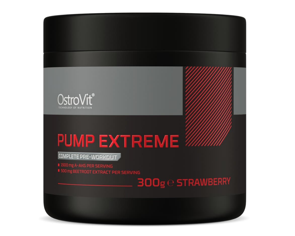 OstroVit - Pump Extreme Pre-Workout, Strawberry - 300g – OstroVit förpackning