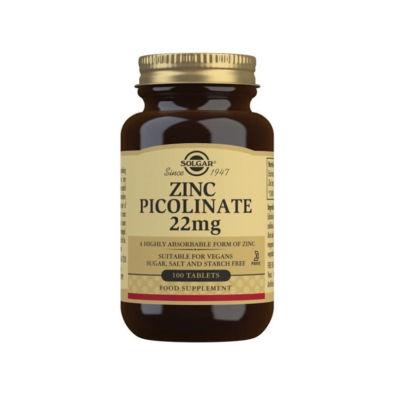 Solgar - Zinc Picolinate - 100 Tabs – Solgar förpackning