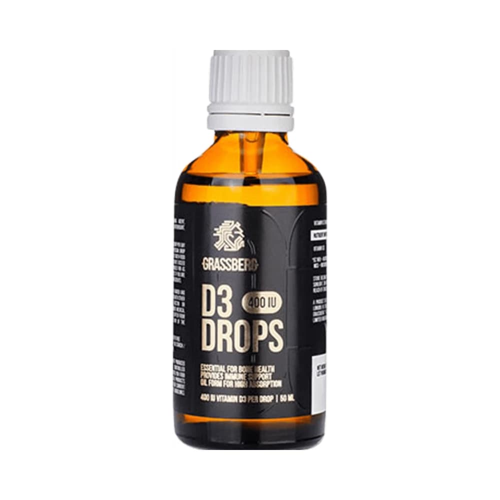 Grassberg - Vitamin D3 400IU Drops - Unflavoured – Grassberg förpackning