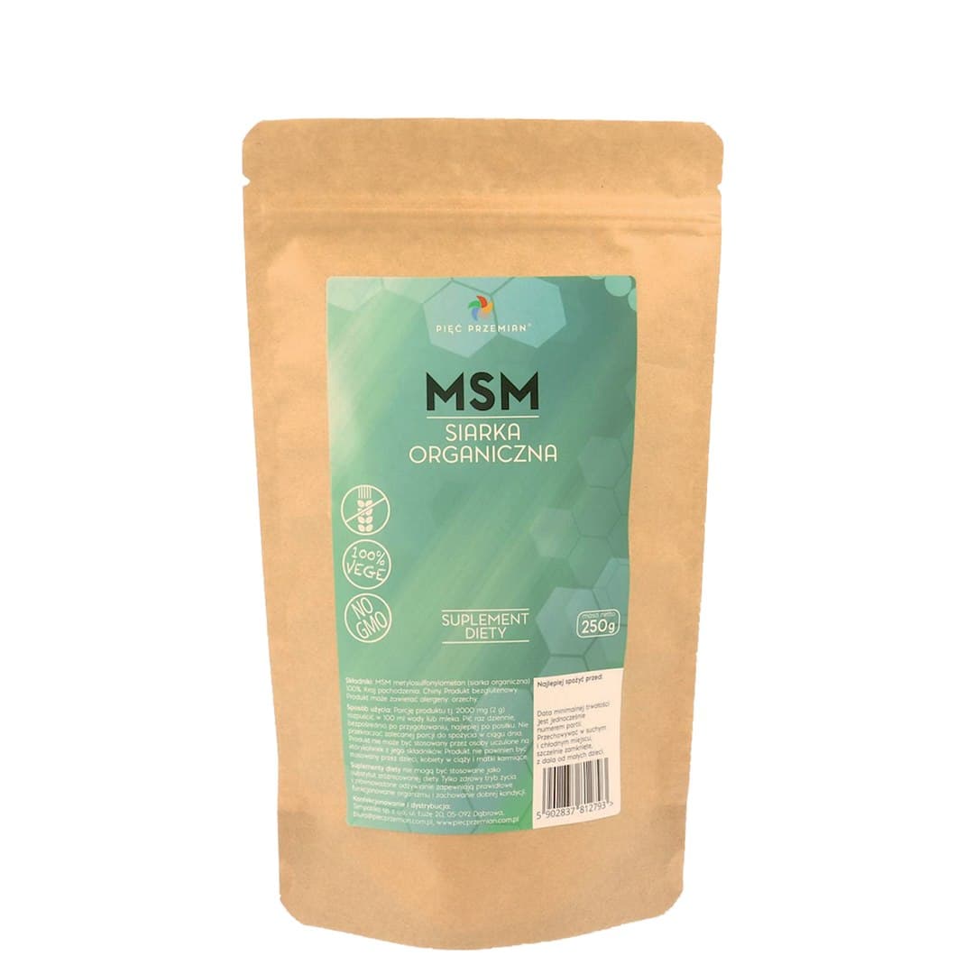 Pięć Przemian - MSM Organic Sulfur - 250g – Pięć Przemian förpackning