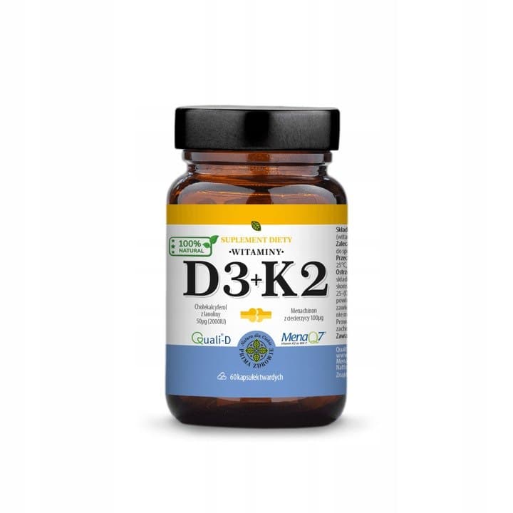 Prima Zdrowie - Vitamin D3+K2 - 60 Caps – Prima Zdrowie förpackning