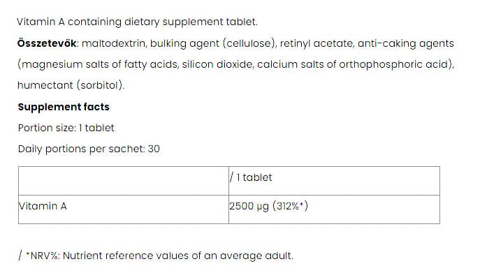 Nutriversum - Vitamin A - 30 Tabs