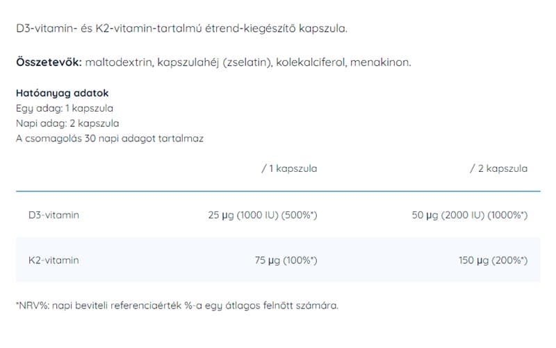 Nutriversum - Vitamin D3+K2 - 60 Caps