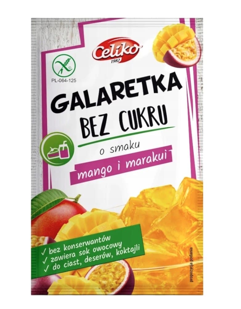 Celiko - Galaretka (Jelly) - Mango Passion Fruit, 14g – Celiko förpackning