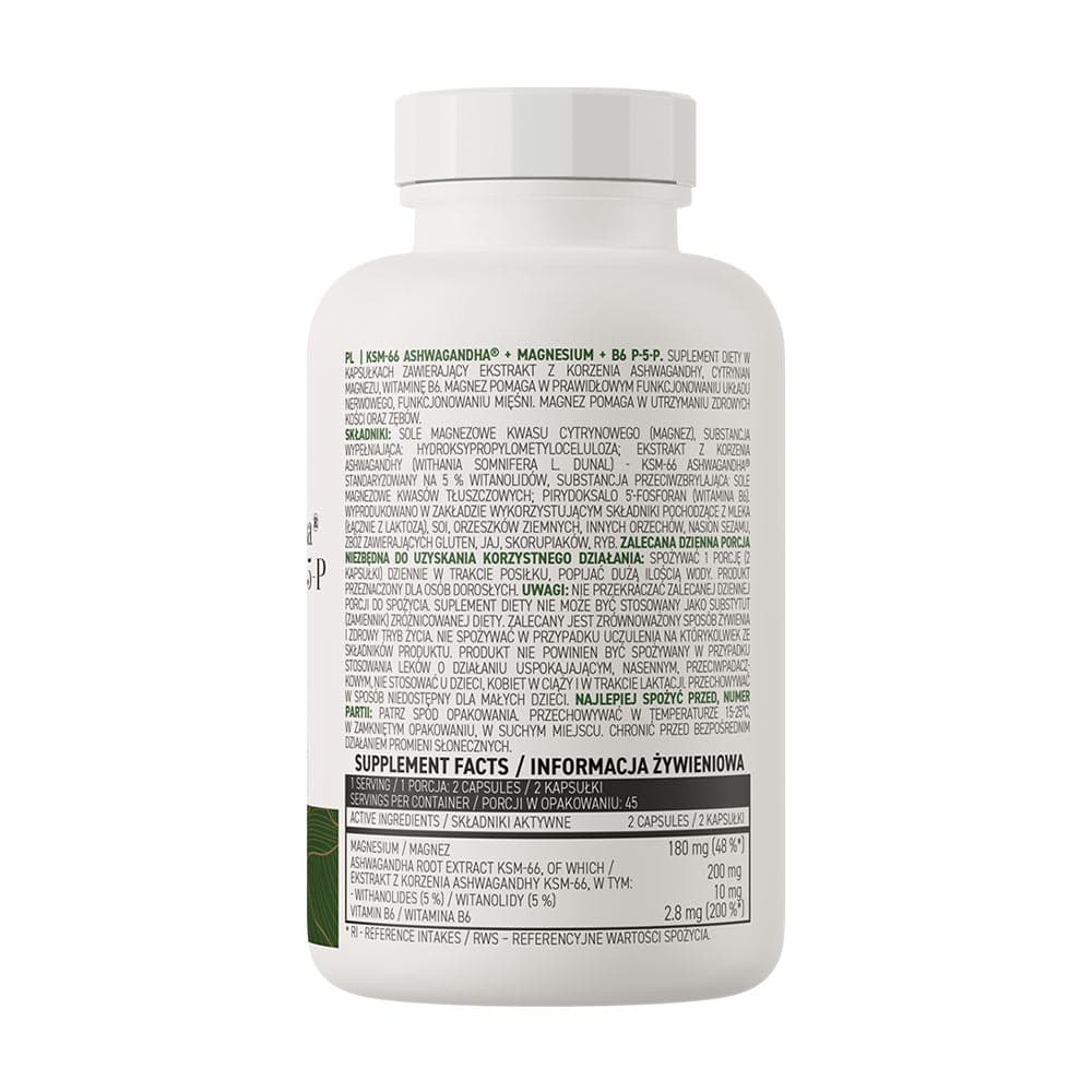 OstroVit - KSM-66 Ashwagandha + Magnesium + B6 P-5-P