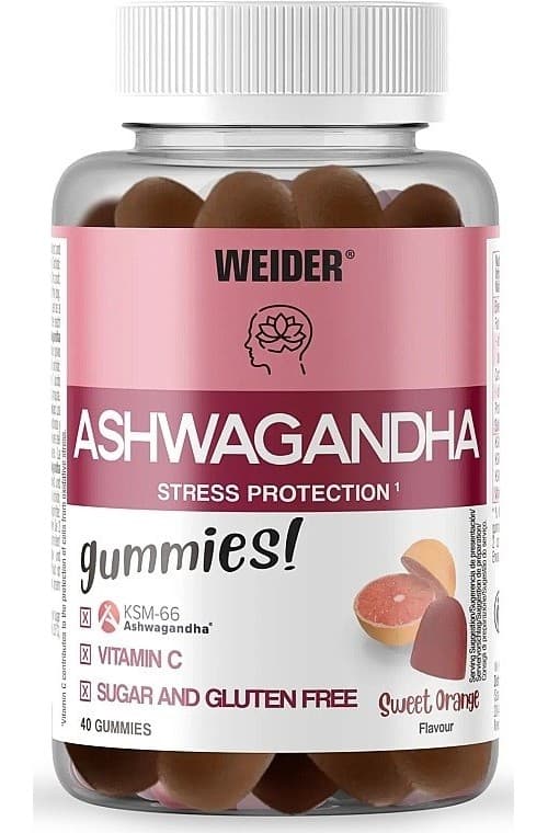 Weider - Ashwagandha Gummies, Sweet Orange - 40 Gummies – Weider förpackning
