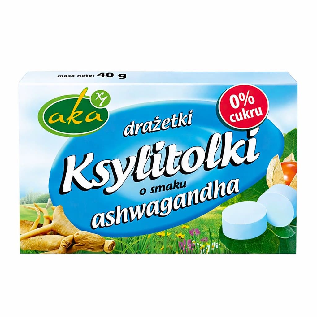 Aka - Xylitol Dragees Ashwagandha - 40g – Aka förpackning