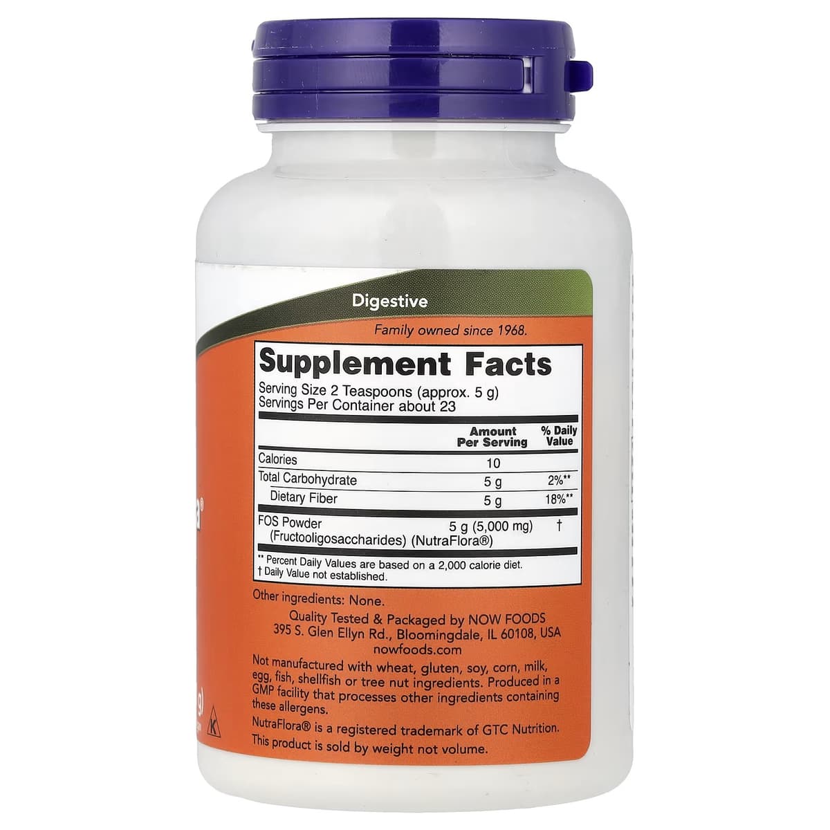 NOW Foods - Nutraflora FOS Pure Powder - 113g