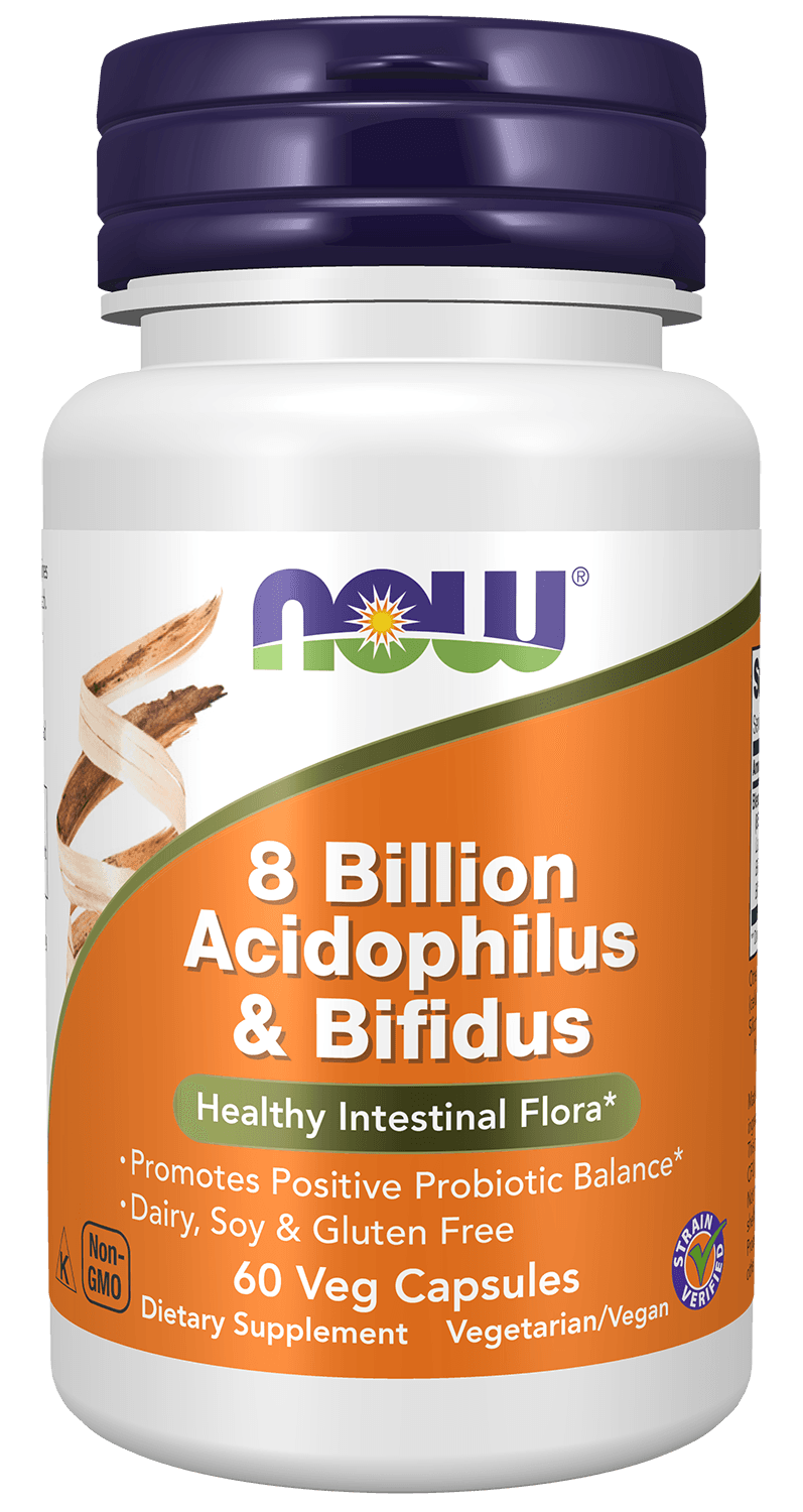 NOW Foods - 8 Billion Acidophilus & Bifidus - 60 Vcaps