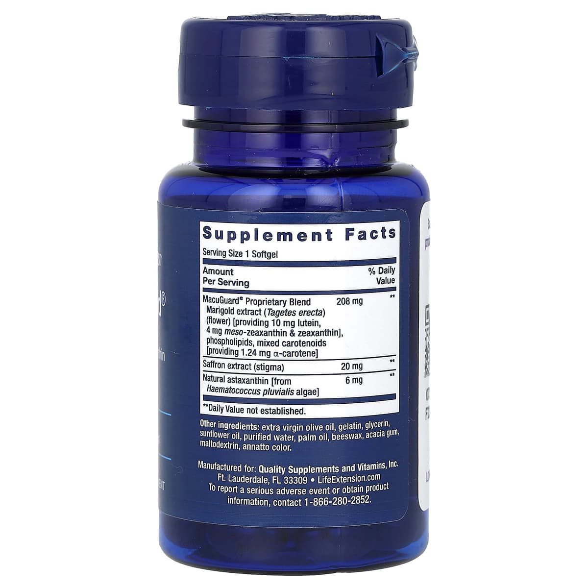 Life Extension - Ocular Support With Saffron & Astaxanthin - 60 Sgels