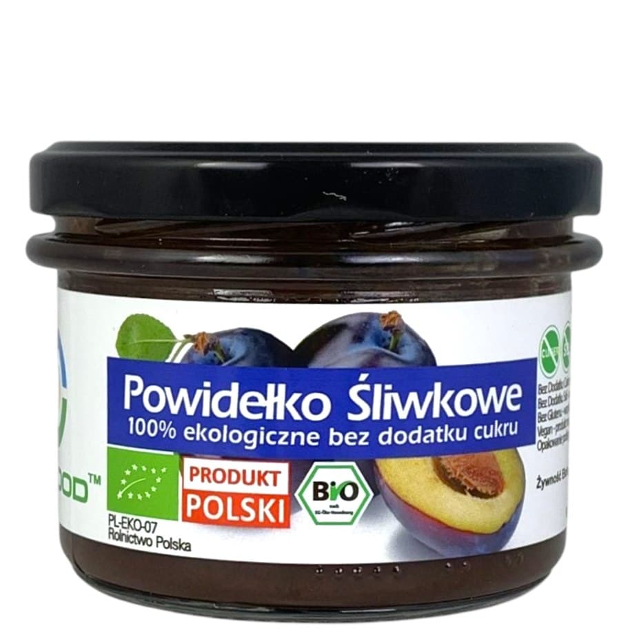 Bio Food - Plum Spread - 180g – Bio Food förpackning