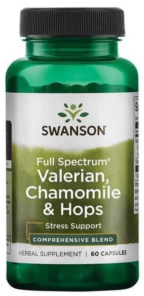 Swanson - Full Spectrum Valerian, Chamomile & Hops - 60 Caps – Swanson förpackning