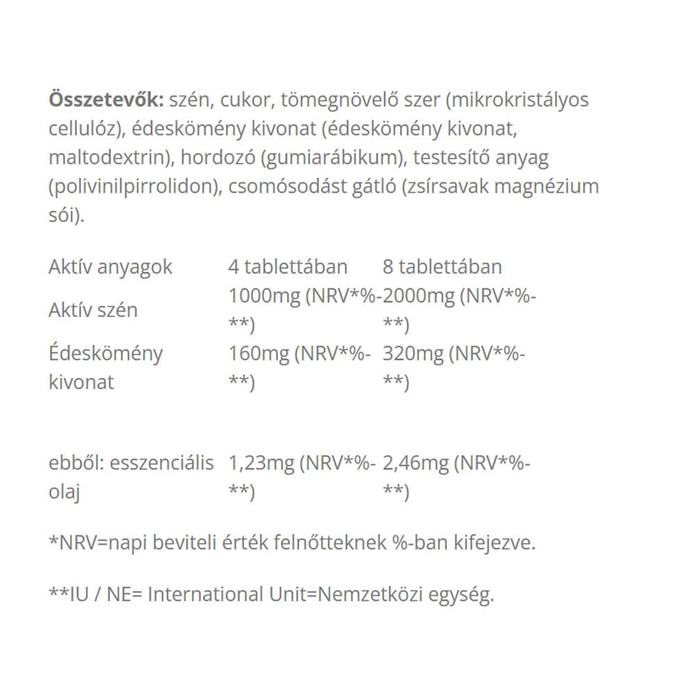 Jutavit - Aktív szén (Active Charcoal) - 30 tablets