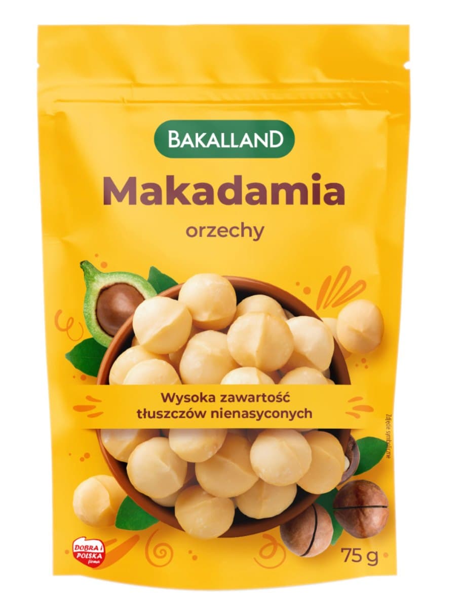 Bakalland - Macadamia Nuts - 75g – Bakalland förpackning
