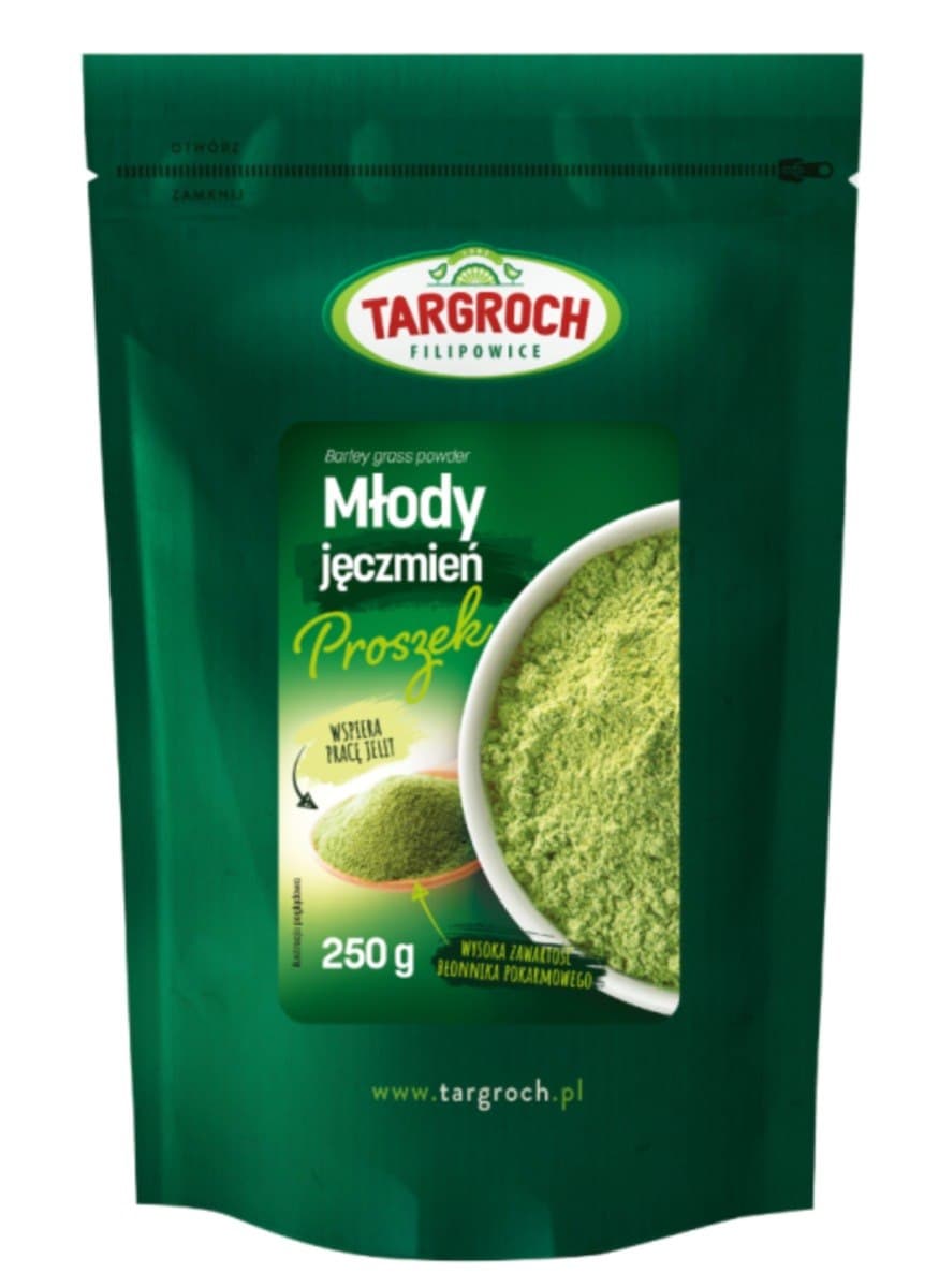Targroch - Young Barley Grass Powder - 250g – Targroch förpackning