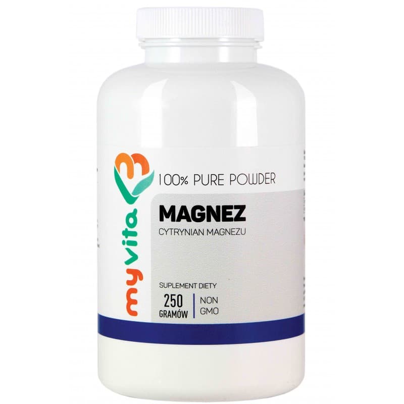 Myvita - Magnez Cytrynian (Magnesium Citrate Powder) - 250g – MyVita förpackning