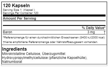 Genetic Nutrition - Bor - 120 kapslar