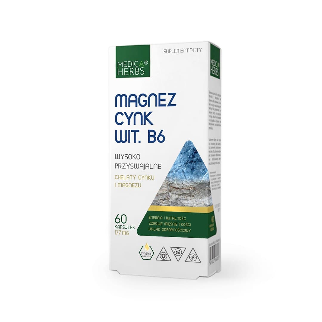 Medica Herbs - Magnesium Zinc Vitamin B6 - 60 Caps – Medica Herbs förpackning