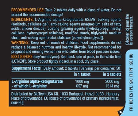 BioTechUSA - AAKG 1000 - 100 tablets