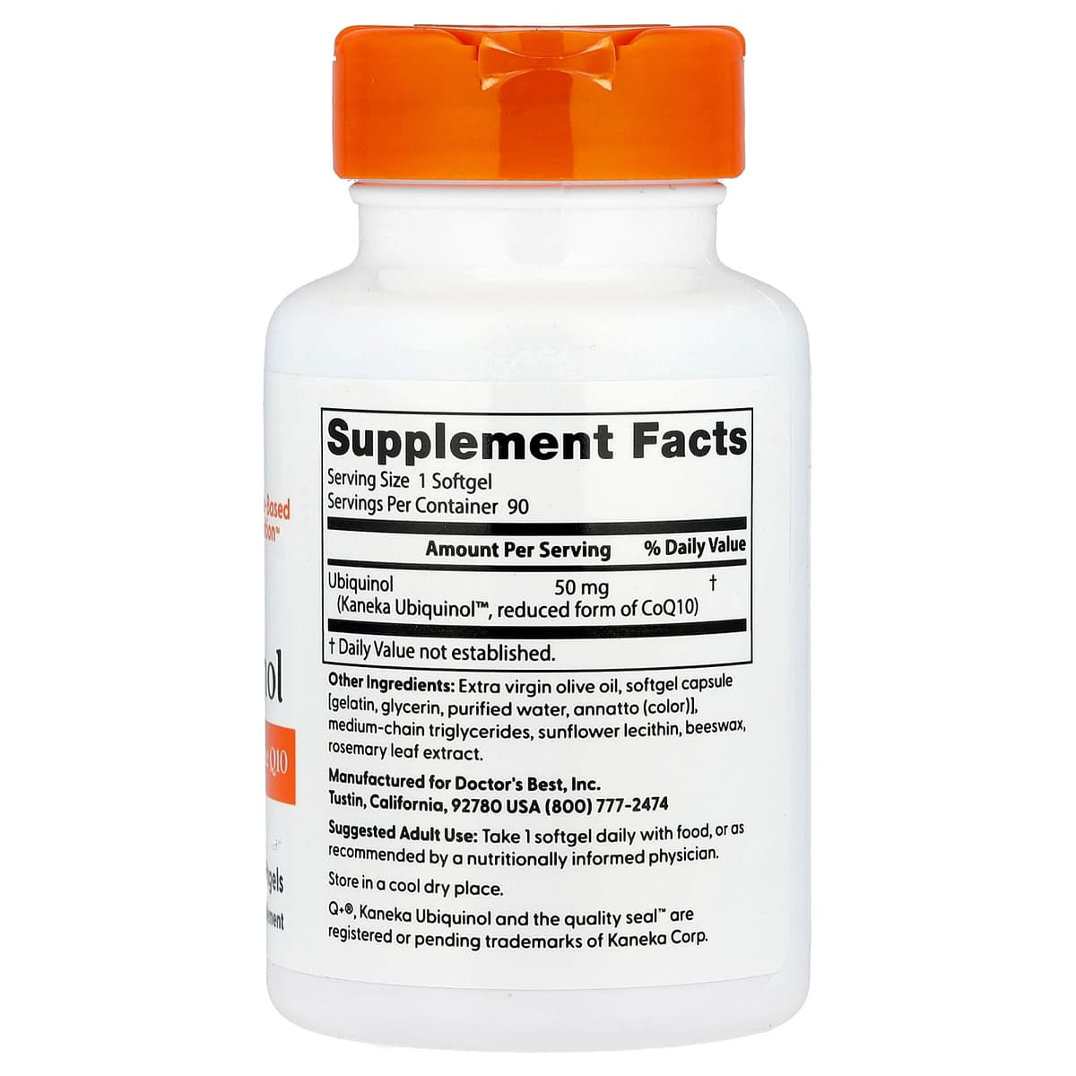 Doctor's Best - Ubiquinol, 50mg - 90 Sgels