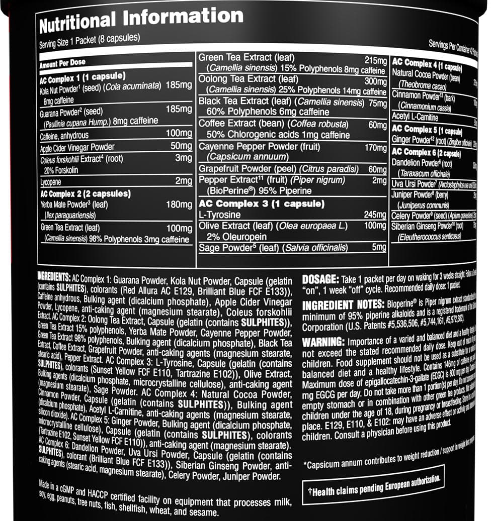 Universal Nutrition - Cuts Advanced - 42 Sachets