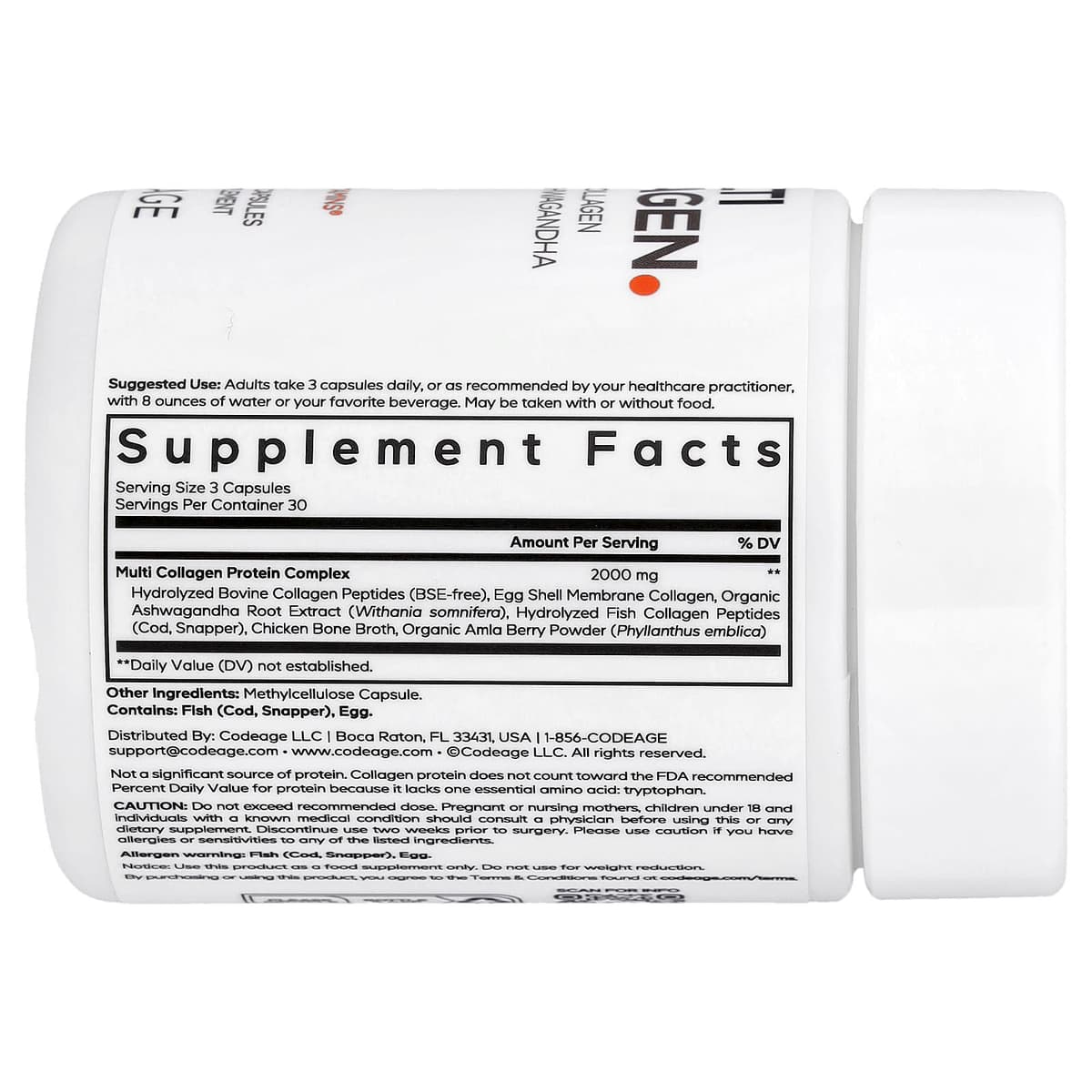 Codeage Multi Collagen - 90 Vcaps - 90 Vegetable Caps
