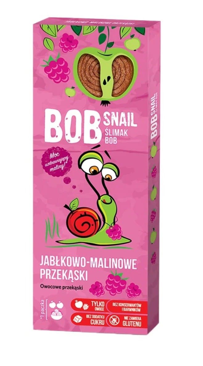 B.O.B SNAIL / EKO WITAL - Apple Raspberry Snack - 30g – B.O.B SNAIL / EKO WITAL förpackning